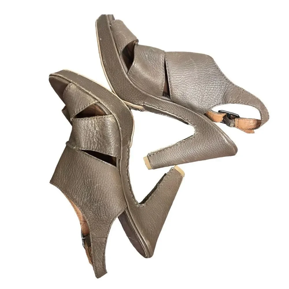 Lucky Brand Peggy Leather Platform Slingback High Heel Shoes Size 8.5‎  90's Y2K